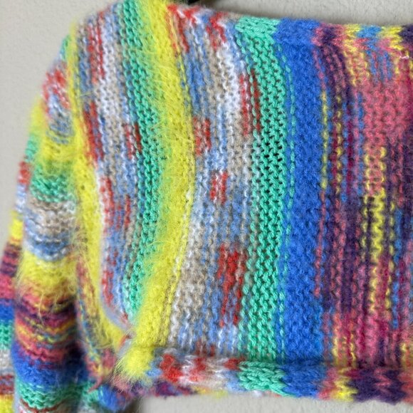 WILD FABLE Rainbow Mohair Cropped Sweater Shrug Size Small - Picture 7 of 8